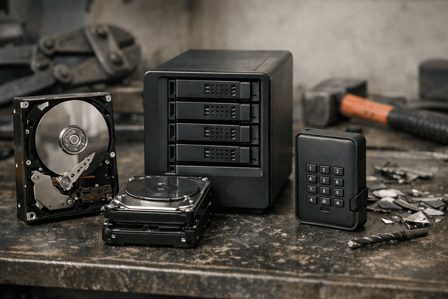 Different types of hard drives for disposal