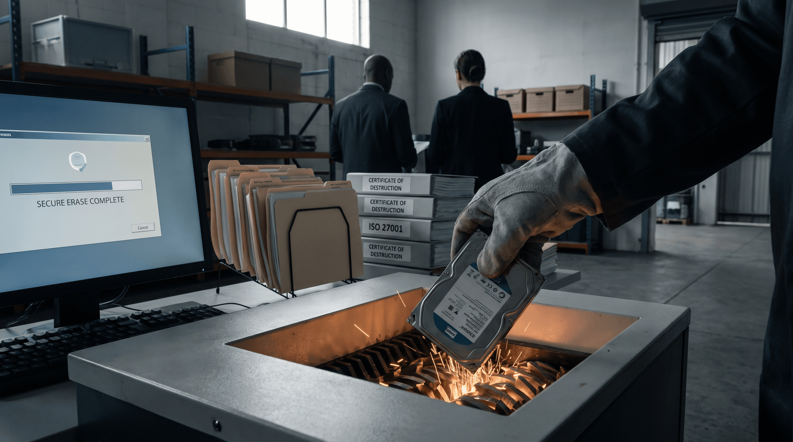 Overview of data destruction methods in a professional setting.